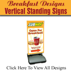 Breakfast Vertical Standing Signs