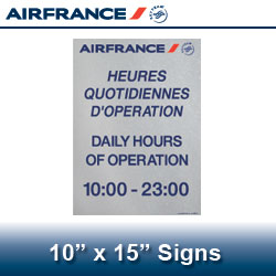 Air France 10" x 15" Signs