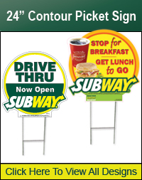 24" Contour Cut Picket Sign
