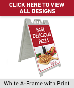 Mama DeLuca's Pizza 2' x 3' White A-frame