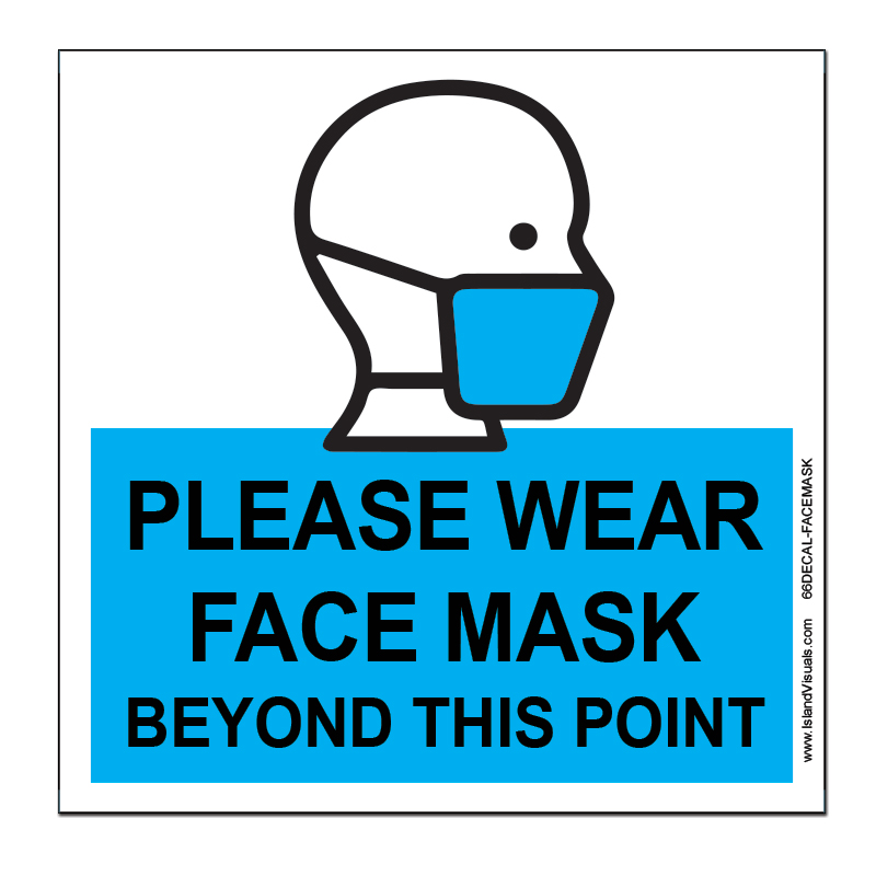 Face Masks Must Be Worn stickers shop gym cov id Face Mask must be sign 