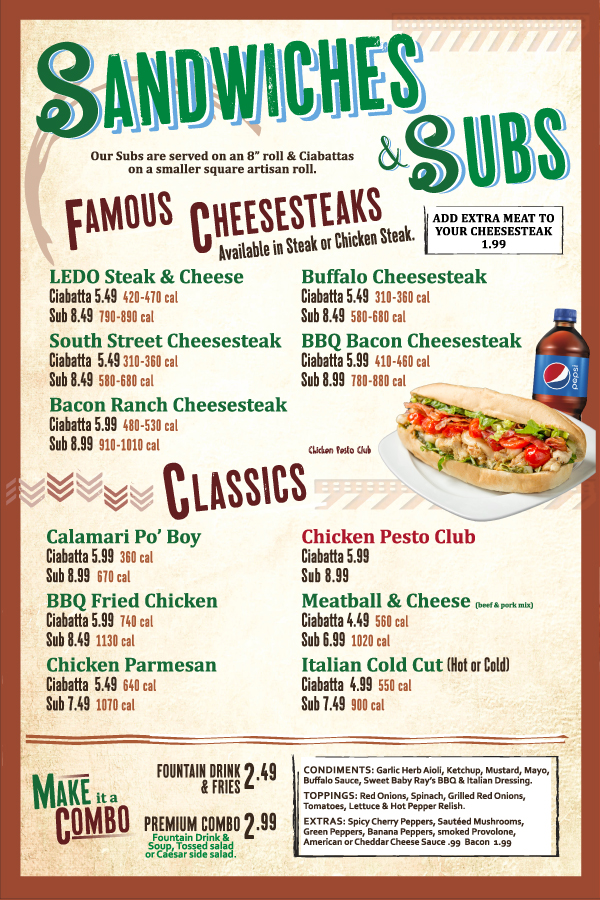 ledo pizza menu