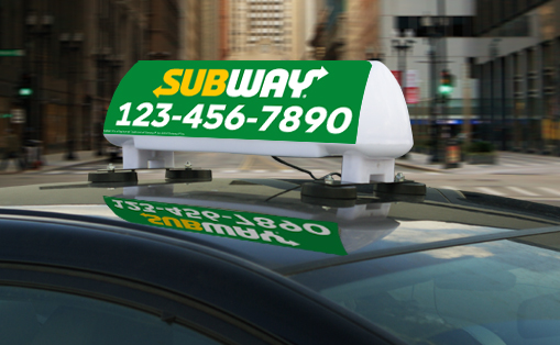 24 X 9 Led Car Top Sign Subway Logo With Phone Number