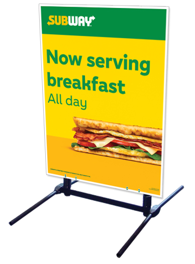 Outdoor Self Standing Sign - Now Serving Breakfast