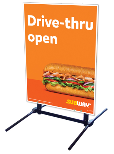 Outdoor Self Standing Sign - Drive Thru Now Open