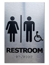 Pack of 5 CGSignLab 2439192_5gfxw_5x5_None Unisex and Handicapped Restroom Sign in Black and White Repositionable Opaque White 1st Surface Static-Cling Non-Adhesive Window Decal 5 x 5 Vinyl 