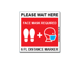Free Island Visuals Can/Bottle Opener Included! 6ft Distance Marker Please Wait Here Dot Floor/Wall Diamond Shaped Decal 11 Red, 48 Pack