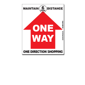 One Direction Shopping 6ft Distance Marker Floor/Wall Decal for Social Distancing 7.5 x 9 Straight, 24 Free Island Visuals Can/Bottle Opener Included! 