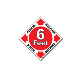 6ft Distance Marker 11 Red, 48 Pack Free Island Visuals Can/Bottle Opener Included! Please Wait Here Dot Floor/Wall Diamond Shaped Decal