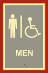 Tuscany II Men's Bathroom Restroom Sign with Braille