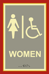 Tuscany Women's Bathroom Restroom Sign with Braille