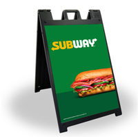 24 x 36 Black A-Frame - Subway Logo