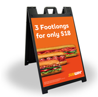 24 x 36 Black A-Frame - 3 Footlongs For 18