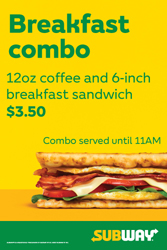 24 x 36 A-Frame Panel Set - $3 Breakfast Combo