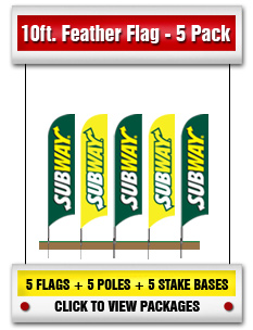 SUBWAY 10' Feather Flag 5 Pack