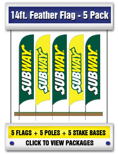 SUBWAY 14' Feather Flag 5 Pack