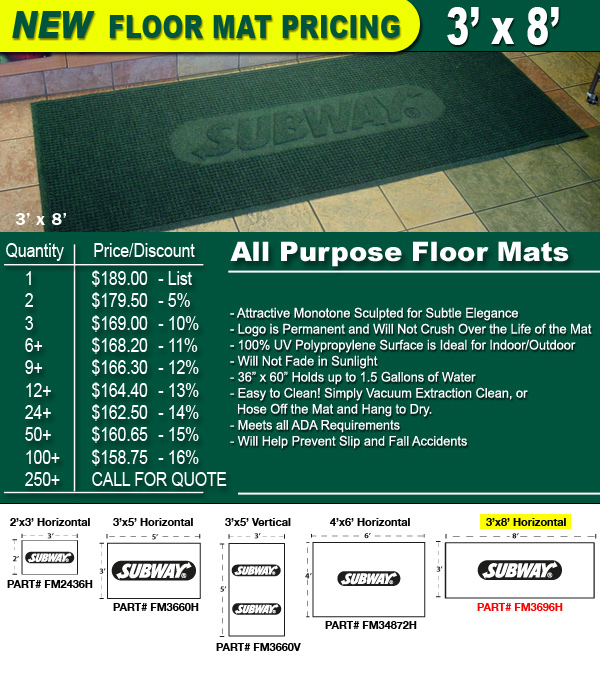 3' x 8' Horizontal Floor Mat