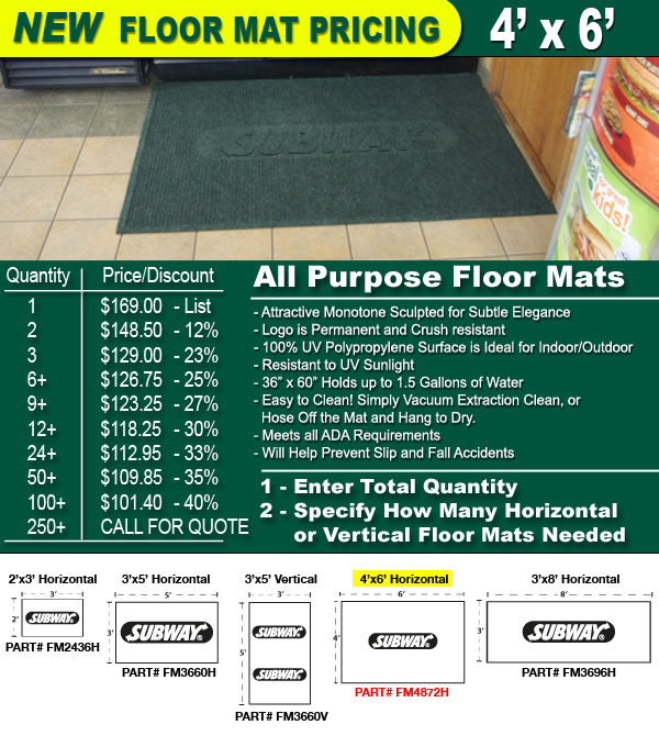 3' x 8' Horizontal Floor Mat