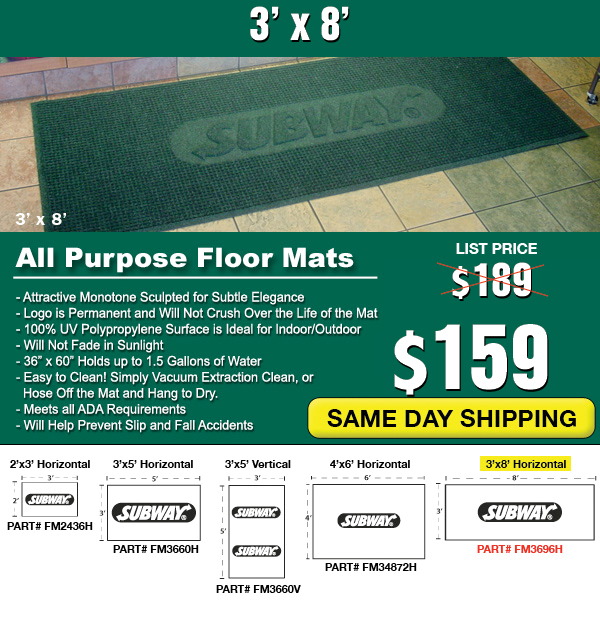 3' x 8' Horizontal Floor Mat