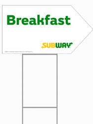 Arrow Picket Sign - Now Serving Breakfast