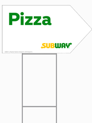 Arrow Picket Sign - Pizza